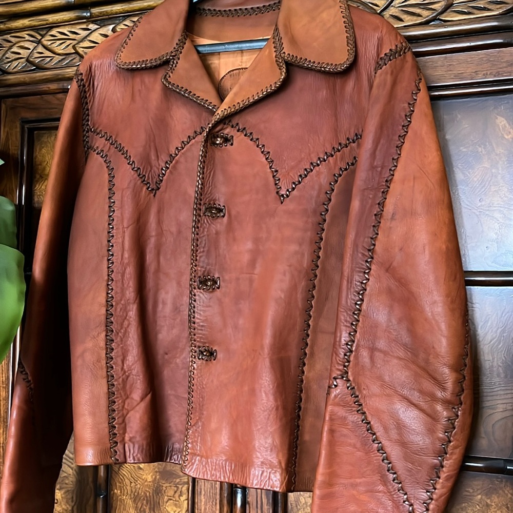 COPY - North Beach Leather Brown Lambskin Leather Jacket size LG but fits Mediu…